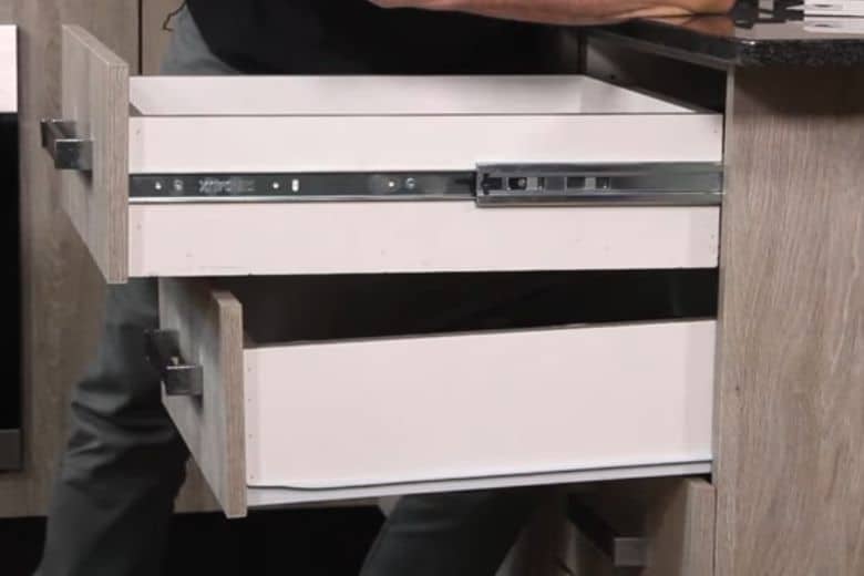 how to add drawer slides to old kitchen cabinets