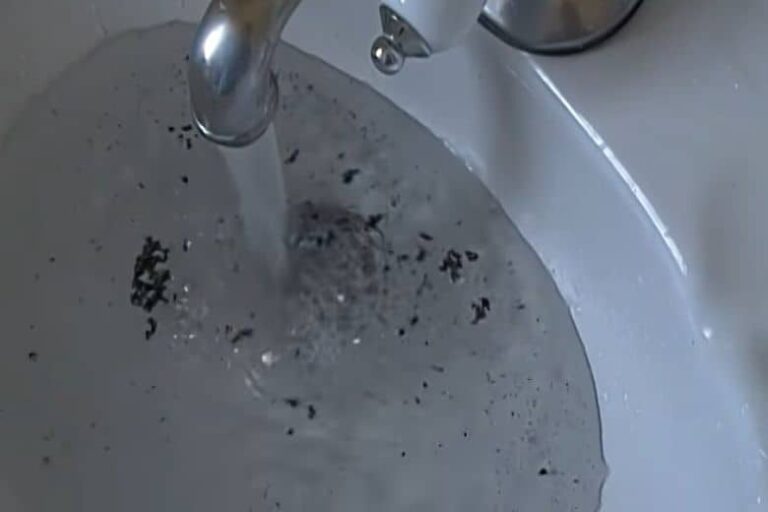 black stuff coming out of bathroom sink